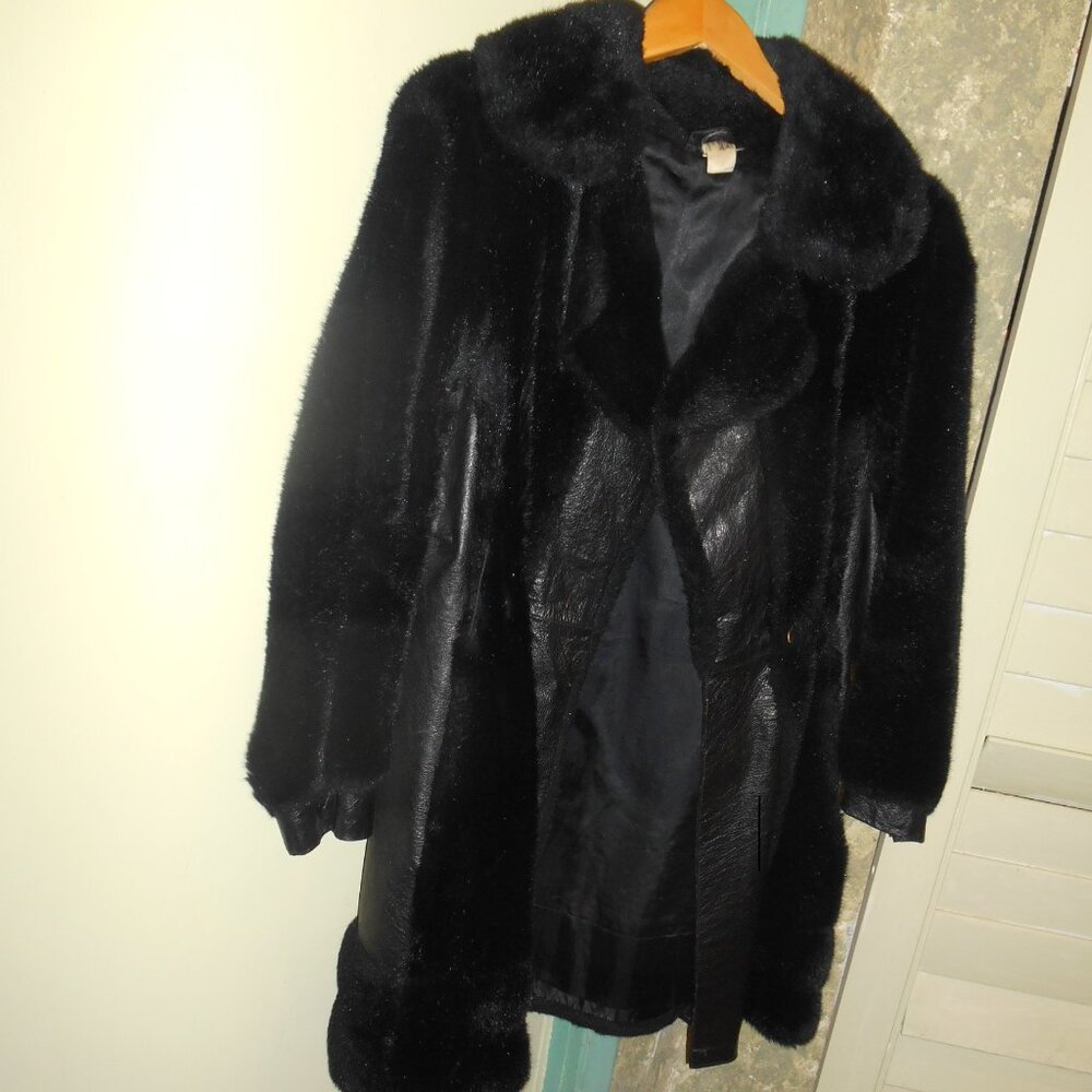 peacoat style  fox fur and leather coat